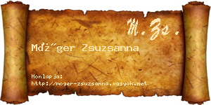 Móger Zsuzsanna névjegykártya